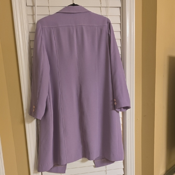 FOX LADY Elegant Purple Trench Coat with Tailored Fit - Picture 4 of 13